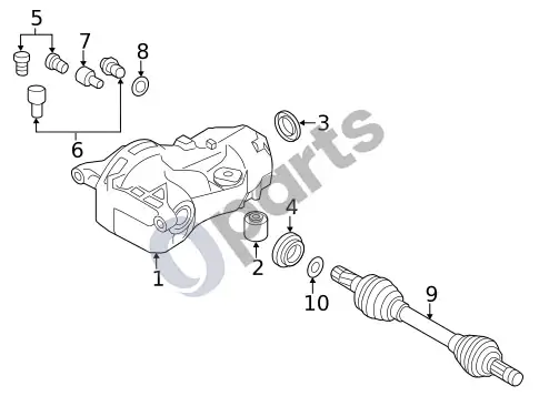 Volvo S60 įranga, tvirtinimo detalės ir jungiamosios detalės (1) – schema