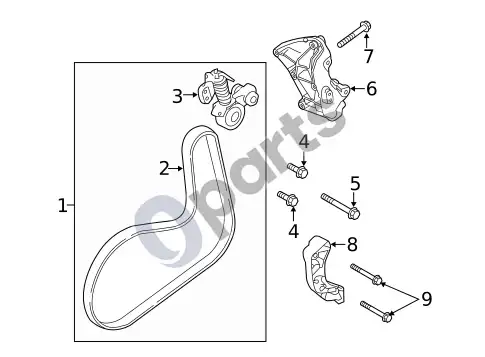 Volvo S60 diržai ir skriemuliai – schema