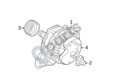 Volvo S60 generatorius ir susiję komponentai – schema