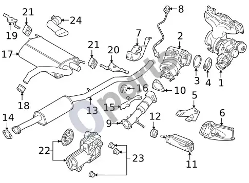 Volvo S60 katalizatorius – schema