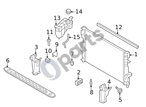 Volvo S60 radiatorius ir komponentai (1) – schema