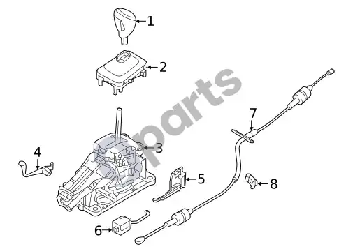 Volvo S60 automatinės pavarų dėžės komponentai – schema