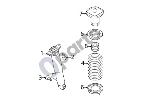 Volvo S60 amortizatoriai ir statramsčiai (1) – schema