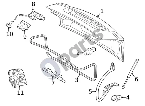 Volvo S60 dangtis ir komponentai – schema