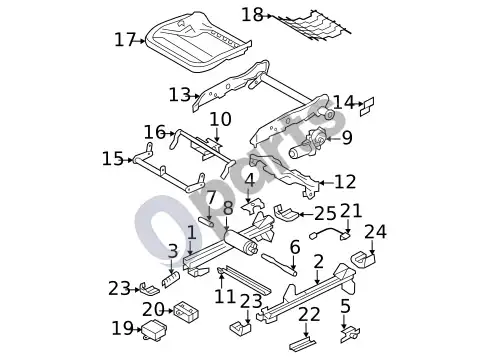 Volvo S60 bėgeliai ir komponentai (1) – schema