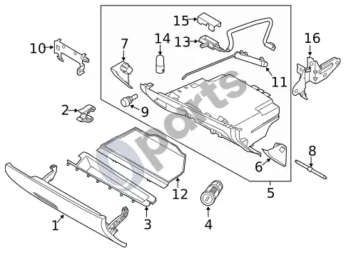 Volvo S60 daiktadėžė – schema