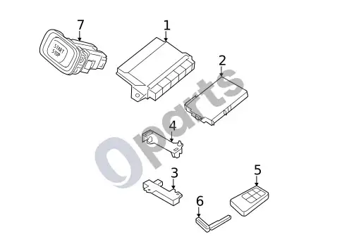 Volvo S60 beraktio atrakinimo komponentai – schema