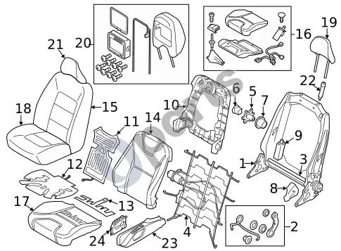 Volvo S60 sėdynės (1) – schema