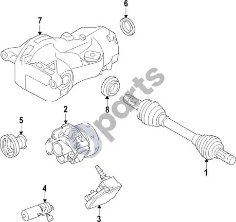 Volvo S60 galinė ašis – schema