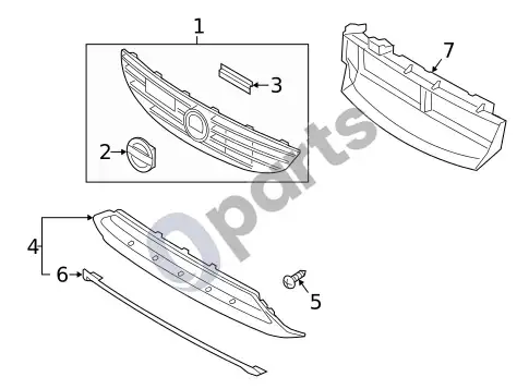 Volvo S60 grotelės (1) – schema