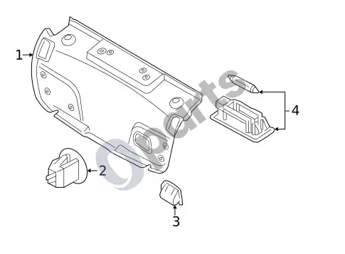 Volvo S60 vidinė apdaila - bagažinė – schema