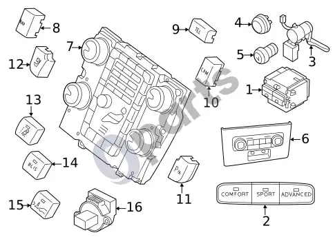Volvo S60 maitinimo lizdai – schema