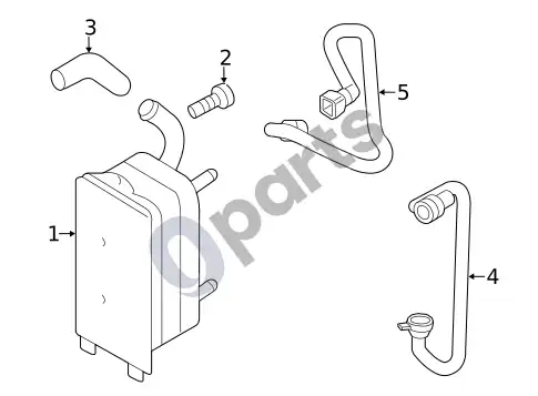 Volvo S60 pavarų dėžės alyvos radiatorius – schema