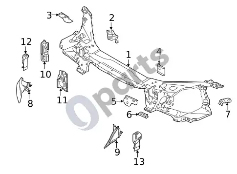 Volvo S60 radiatoriaus rėmas – schema