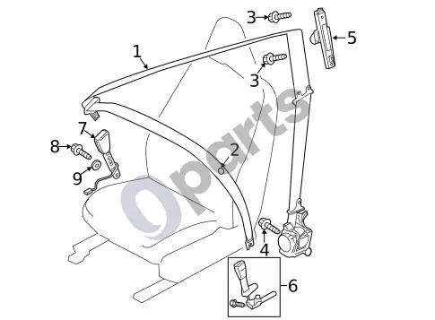 Volvo S60 saugos diržas – schema