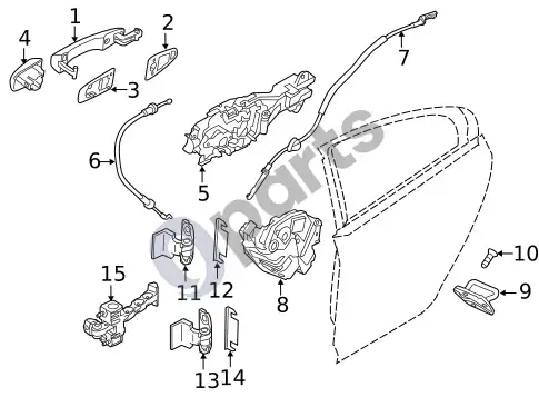 Volvo S60 galinės durys (1) – schema