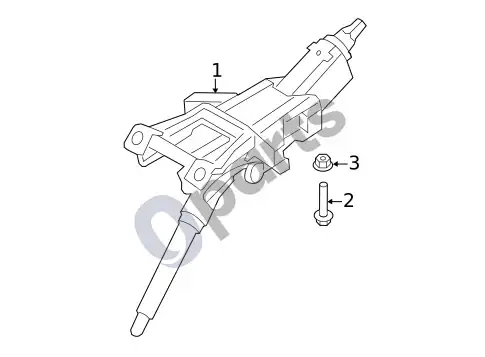Volvo S60 vairo mechanizmas ir susiję komponentai (1) – schema