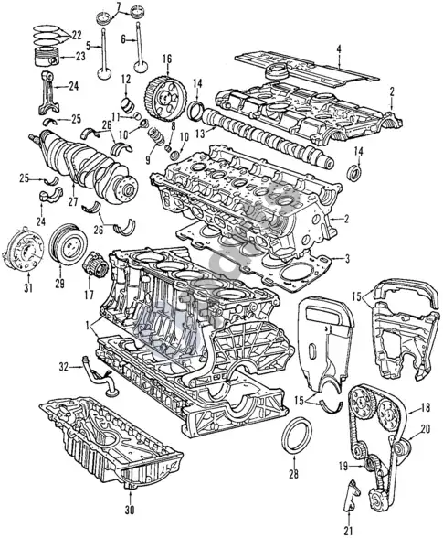 Volvo S60 variklis (1, 2005 2 5T) – schema