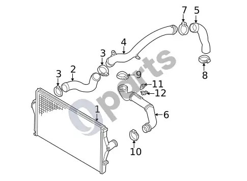 Volvo S60 tarpinis aušintuvas (2005 2 5T) – schema