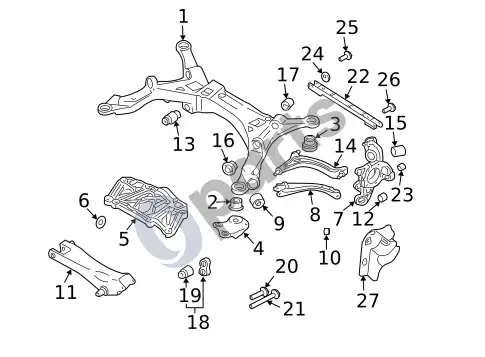 Volvo S60 galinė pakaba (1) – schema