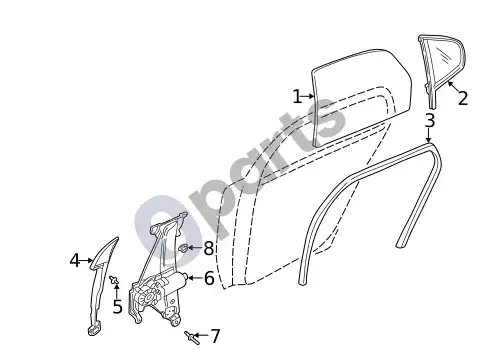 Volvo S60 galinės durys (1) – schema