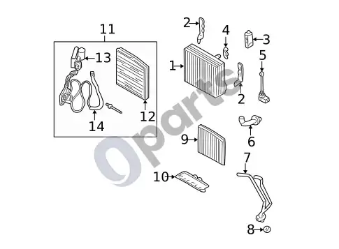 Volvo S60 garintuvo komponentai (1) – schema