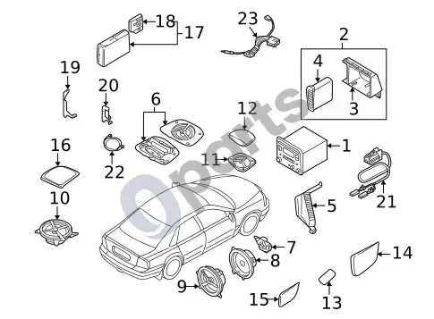Volvo S60 garso sistema – schema