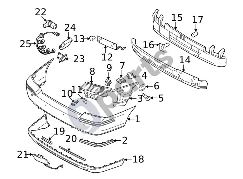 Volvo S60 grotelės (1) – schema