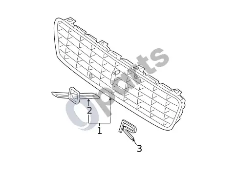 Volvo S60 grotelės ir komponentai – schema