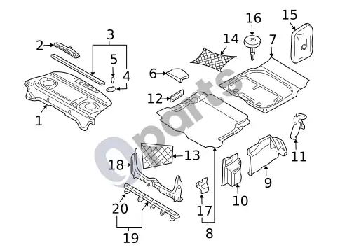 Volvo S60 krovinių dėžė – schema