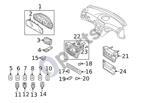 Volvo S60 maitinimo lizdai – schema
