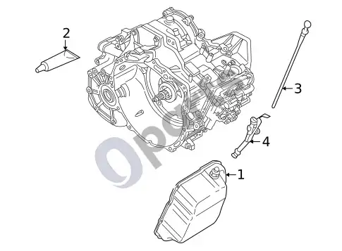 Volvo S60 automatinės pavarų dėžės komponentai – schema