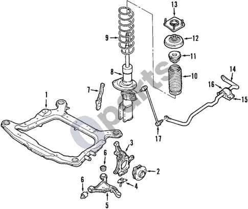 Volvo S60 priekinė pakaba – schema