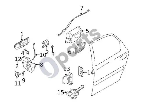 Volvo S60 priekinės durys (1) – schema