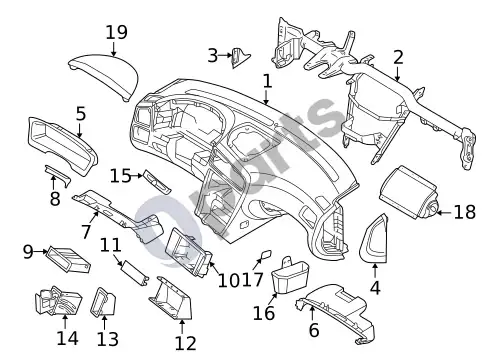 Volvo S60 prietaisų skydelis (1) – schema