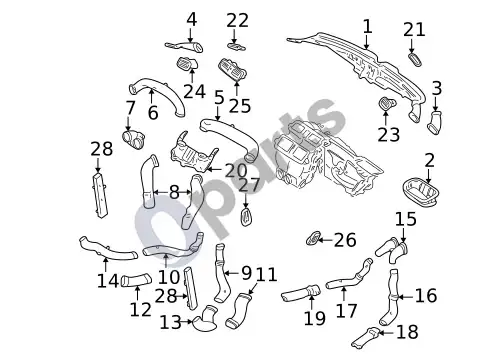 Volvo S60 prietaisų skydelis (1) – schema