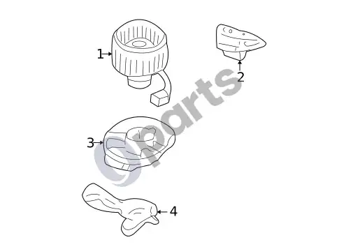 Volvo S60 pūtiklio variklis ir ventiliatorius (1) – schema
