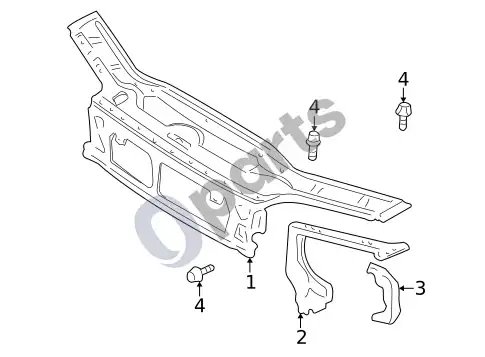 Volvo S60 radiatoriaus rėmas – schema