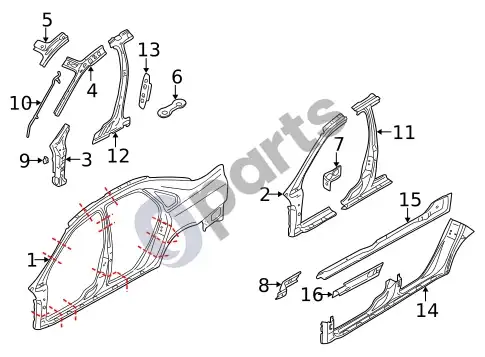 Volvo S60 slenkstis (1) – schema
