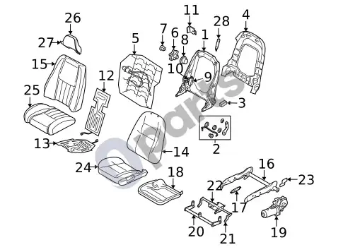 Volvo S60 šoninė kėbulo dalis – schema