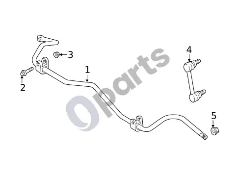 Volvo S60 stabilizatoriaus strypas ir komponentai (1) – schema