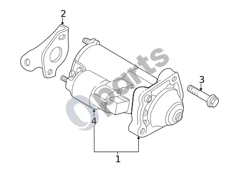 Volvo S60 starteris ir susiję komponentai – schema