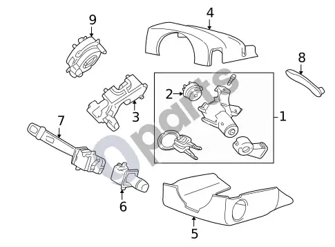 Volvo S60 gaubtas, jungikliai ir svirtys – schema