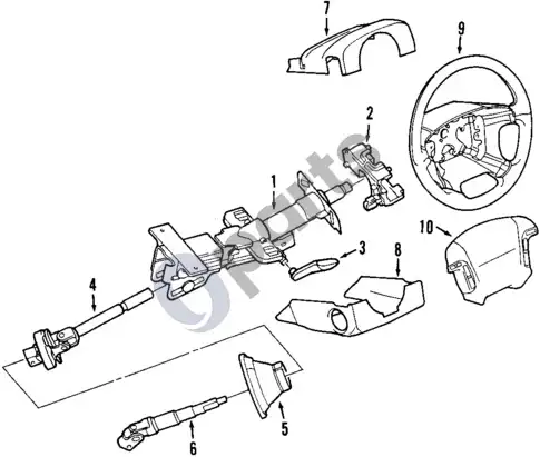 Volvo S60 vairo kolonėlė (1) – schema