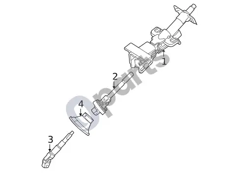 Volvo S60 vairo mechanizmas ir susiję komponentai (1) – schema