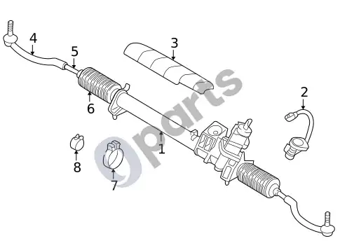 Volvo S60 vairo mechanizmas ir trauklės (1) – schema