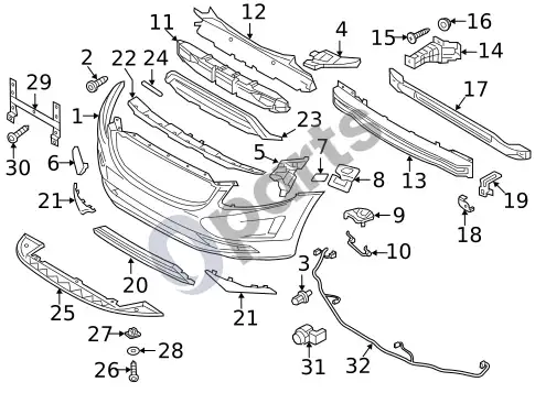 Volvo XC60 bamperis (1, 2014 3 2) – schema