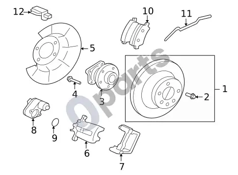 Volvo XC60 galiniai stabdžiai (1) – schema