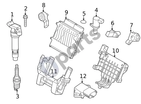 Volvo XC60 kompresorius ir komponentai (1, 2014 T6) – schema
