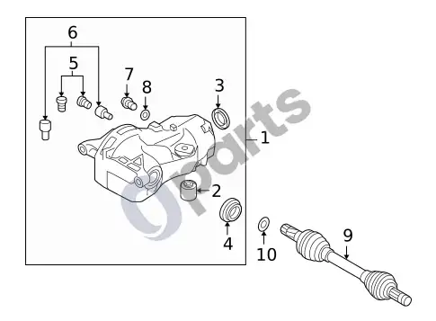 Volvo XC60 ašis ir diferencialas (1) – schema